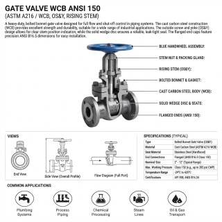 GATE VALVE WCB ANSI 150