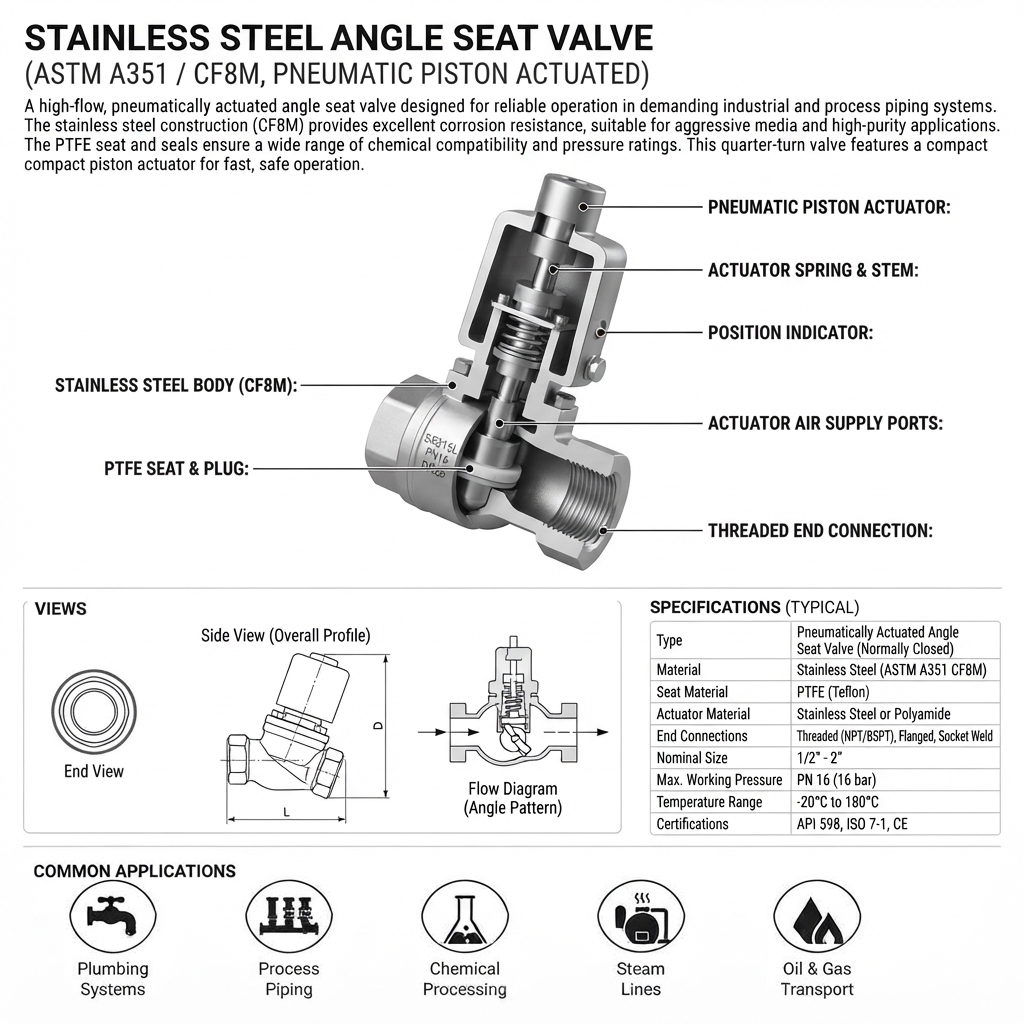 ANGLE SEAT VALVE STAINLESS