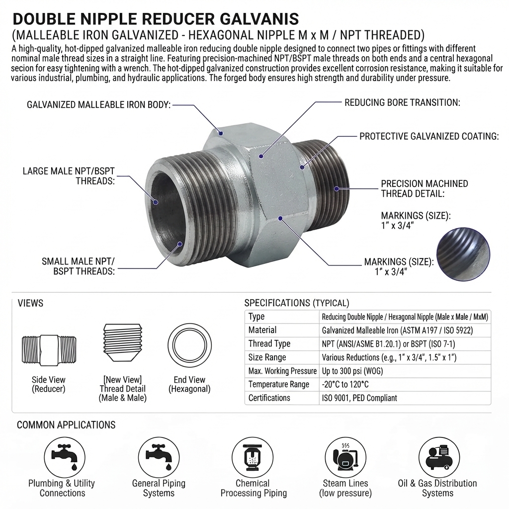DOUBLE NIPPLE REDUCER GALVANIS