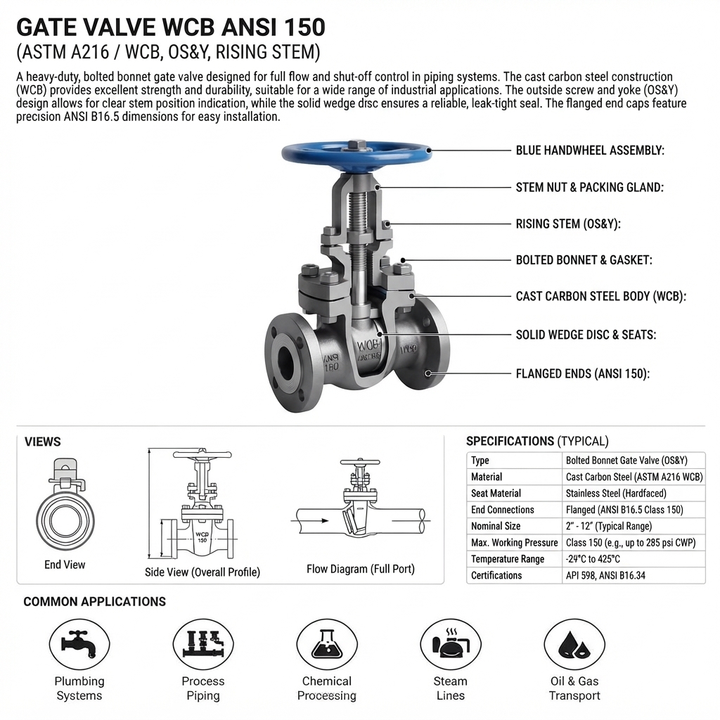 GATE VALVE WCB ANSI 150