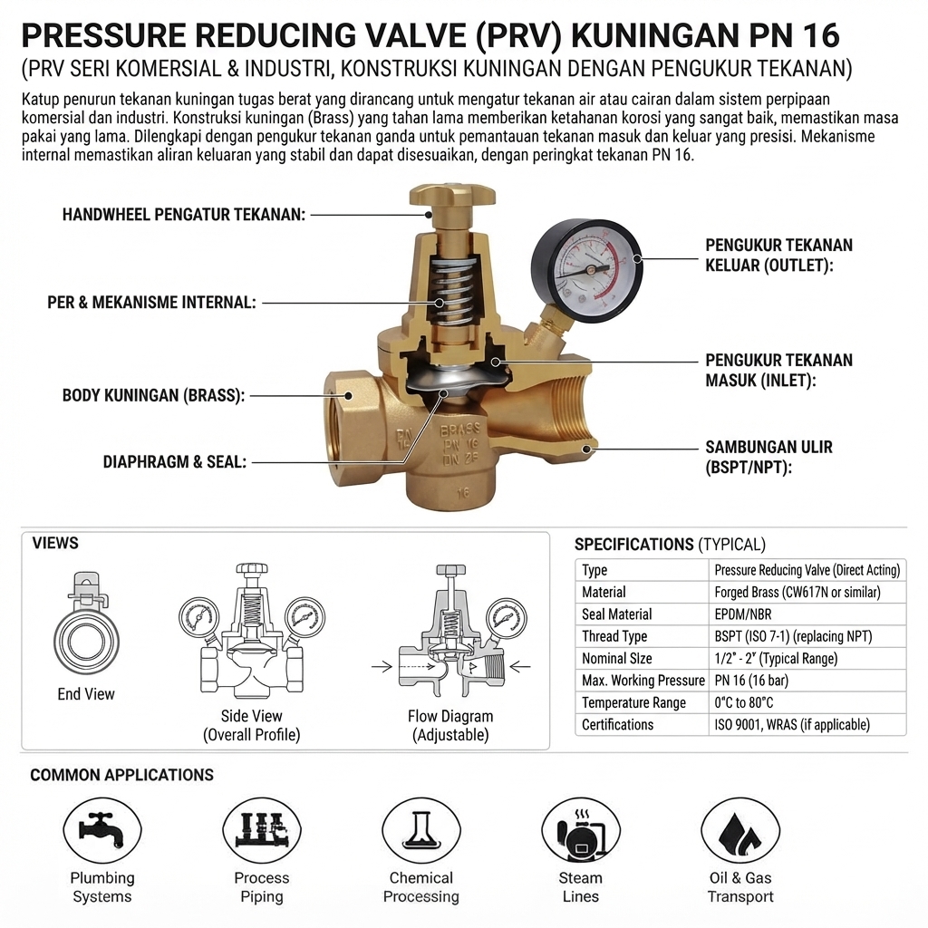 PRESSURE REDUCING VALVE (PRV) KUNINGAN PN 16