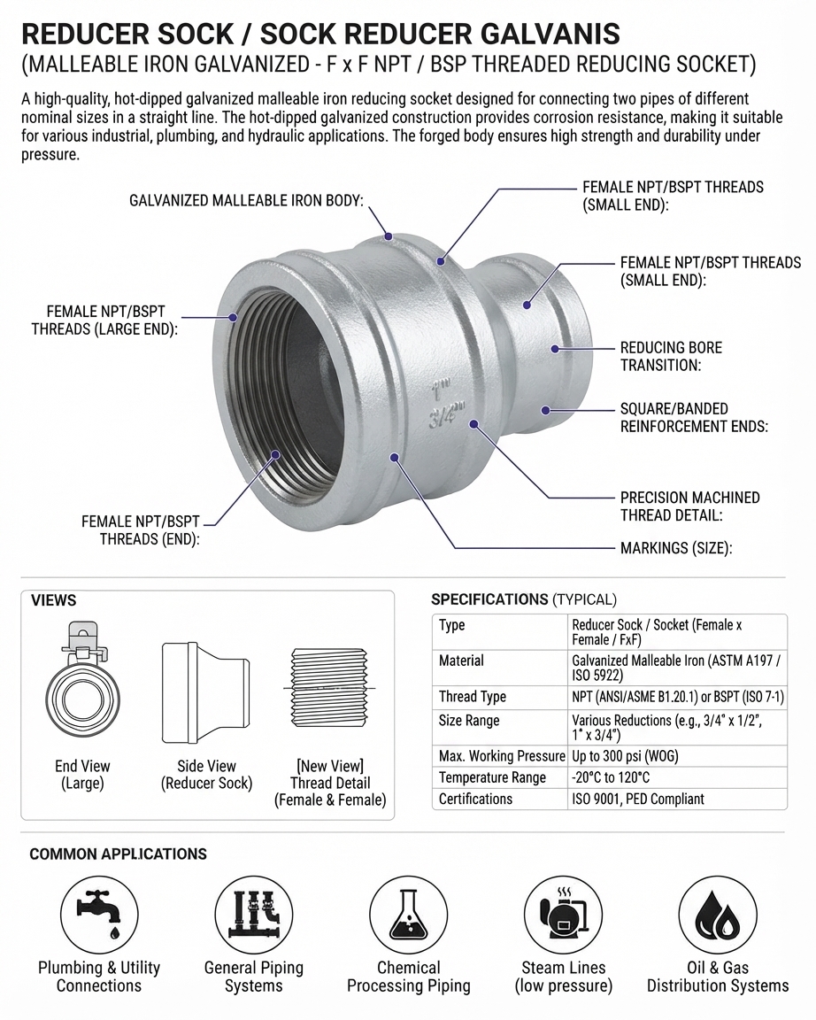 REDUCER SOCK / SOCK REDUCER GALVANIS
