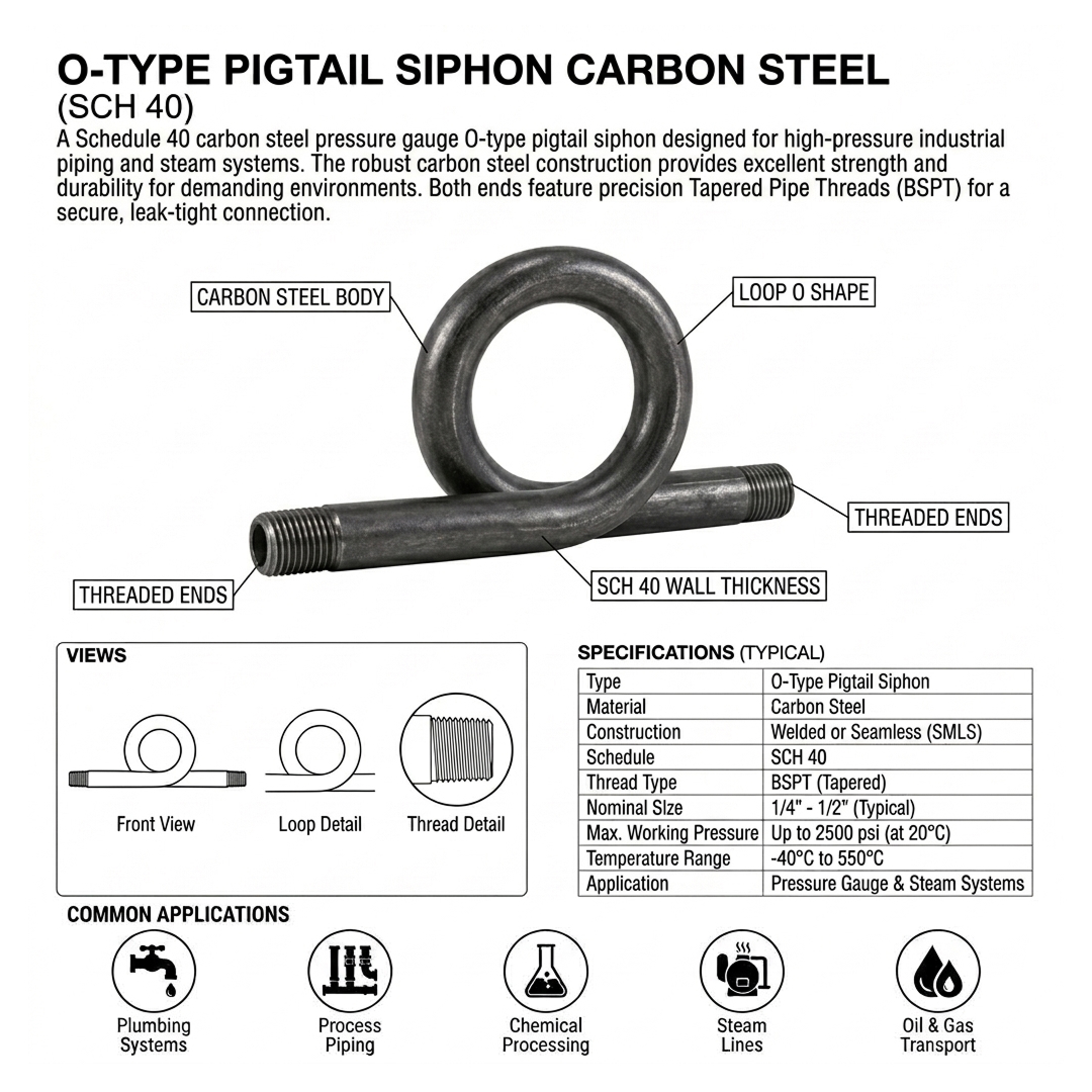 SIFON MODEL (O) SCH 40 CARBON STEEL