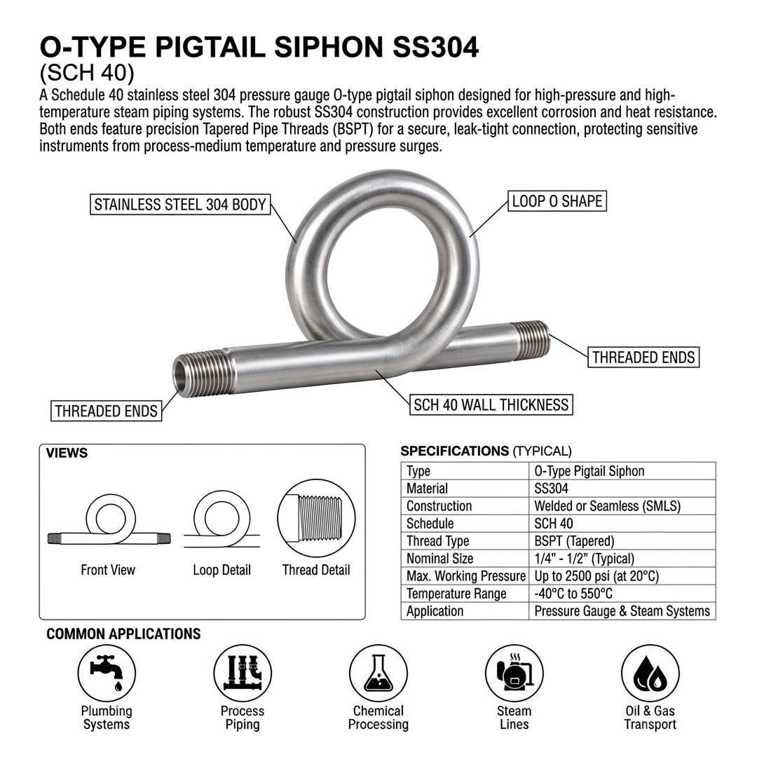 SIFON MODEL (O) SCH 40 SS304
