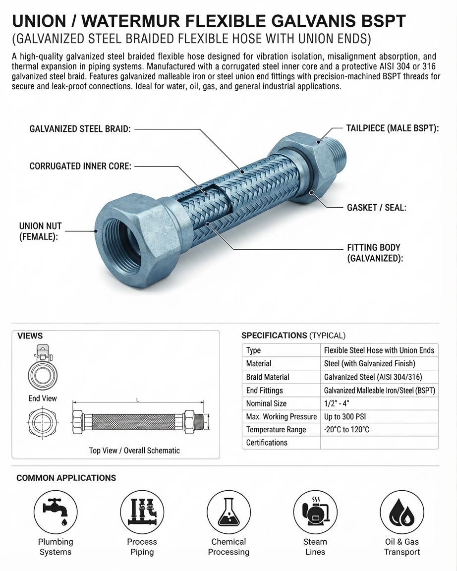 UNION / WATERMUR FLEXIBLE GALVANIS BSPT